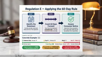 3-step Regulation E 60-day rule correct calculation process flow
