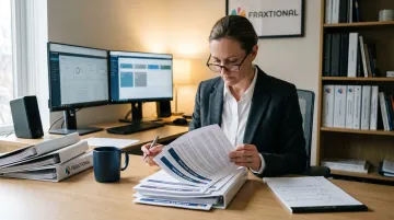 Compliance officer reviewing multi-jurisdictional AML risk assessment documentation at desk
