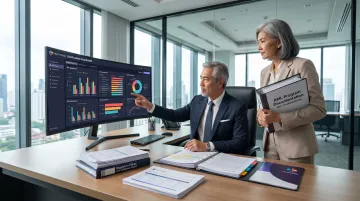 Fractional compliance officer reviewing AML documentation and fintech regulatory filing materials