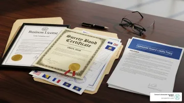 State regulatory compliance documents and surety bond paperwork for financial license applications