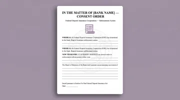 Federal banking regulator enforcement action document with consent order details