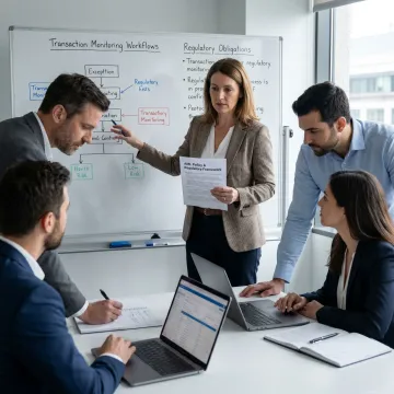 Compliance leader advising financial services team