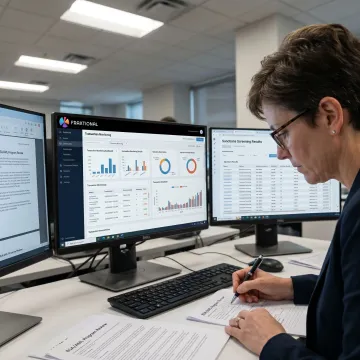 AML compliance advisor reviewing financial risk controls