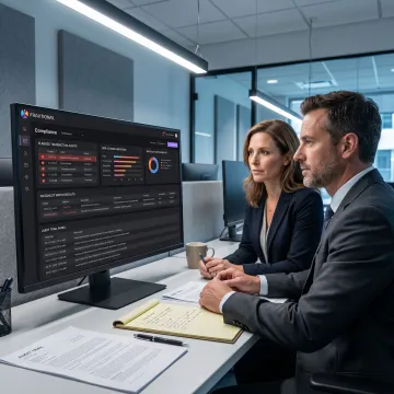 Compliance team reviewing OFAC screening dashboard