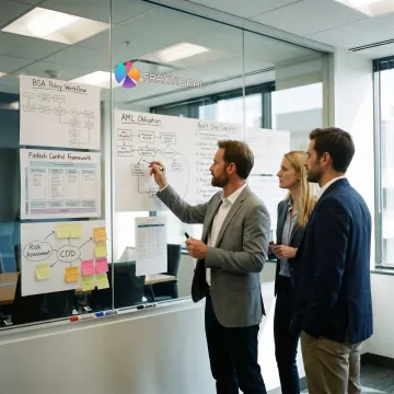 Compliance consultants mapping fintech regulatory process