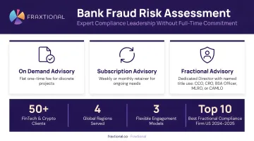 Fractional compliance officer providing bank fraud risk assessment consulting services