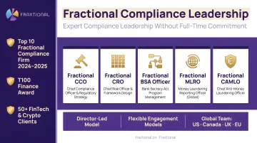 Fraxtional fractional compliance leadership team advising fintech money transmitter clients
