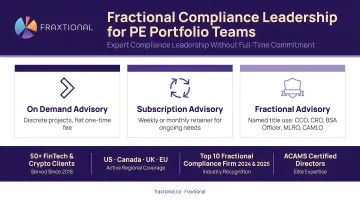Fractional compliance executive working remotely with PE portfolio team on regulatory strategy
