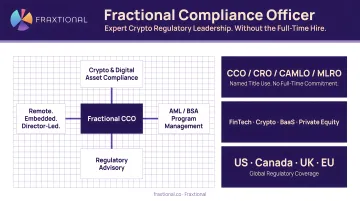 Fractional compliance officer providing crypto regulatory leadership to startup team remotely