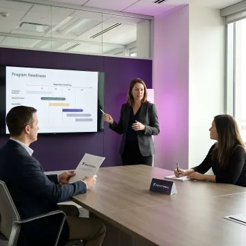 Compliance leader presenting regulatory roadmap