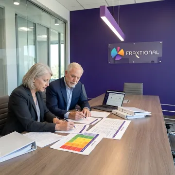 Consultants reviewing compliance risk assessment documents