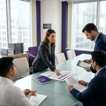 Compliance strategy meeting with financial services advisors