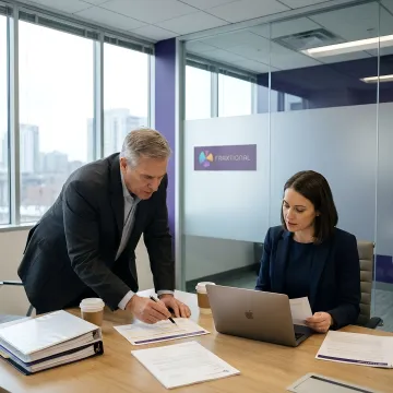 Compliance consultants reviewing regulatory documents