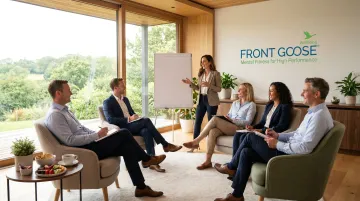 Front Goose Wellbeing corporate mindfulness training session with executive team