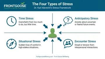 Four leadership stress types framework hitting simultaneously infographic