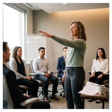 Instructor leading a corporate mindfulness session