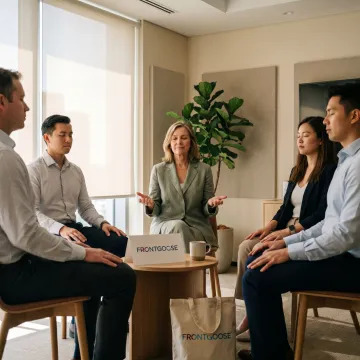 Facilitator leading employee mindfulness training