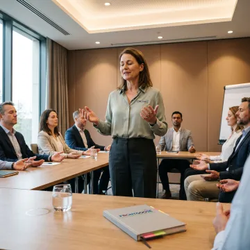 Facilitator leading adaptive leadership training
