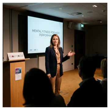Resilience keynote speaker presenting to corporate audience