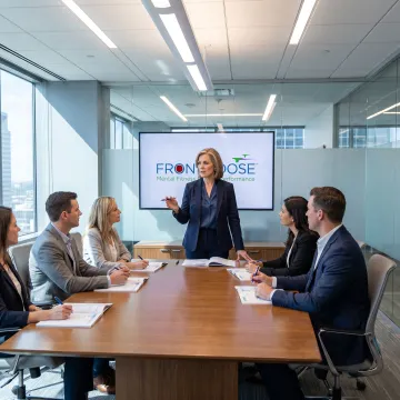 Facilitator leading corporate mental fitness training