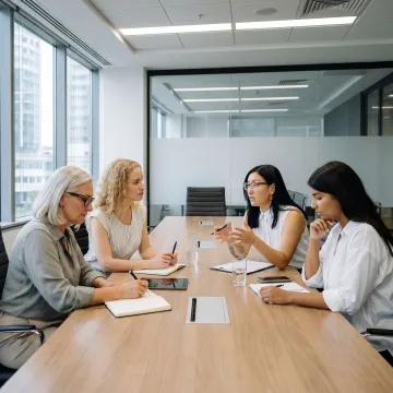 Leadership team in a group coaching session