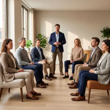Leader practicing resilience training with an executive team