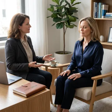 Executive coaching session with mindfulness practice