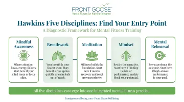 Hawkins Five Disciplines framework entry points diagnostic guide infographic