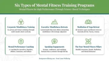 Six types of healthcare training programs organized by category infographic