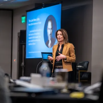 Leadership mindset training session with executives
