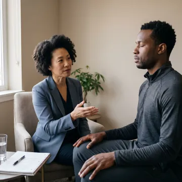Athlete receiving mental performance coaching