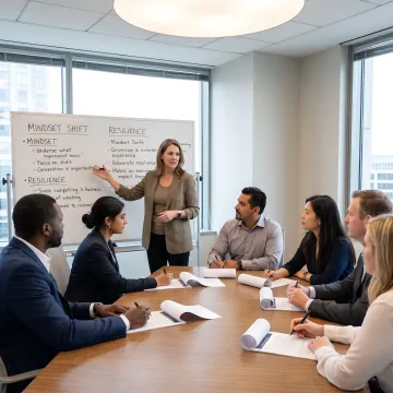 Facilitator leading corporate mindset training
