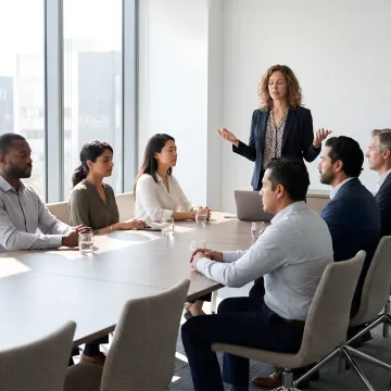 Facilitator leading employee mindfulness training
