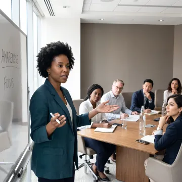 Facilitator leading adaptive leadership training