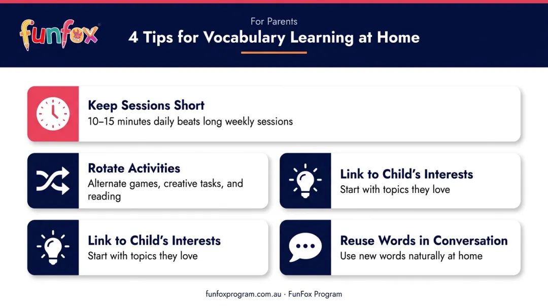 Four practical tips for sustaining daily vocabulary learning habits at home