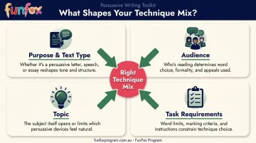 4 factors for choosing persuasive writing techniques by purpose and audience