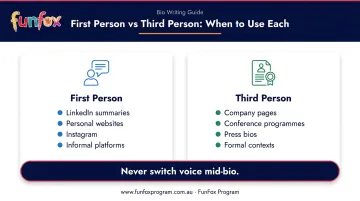 First person versus third person professional bio usage guide comparison