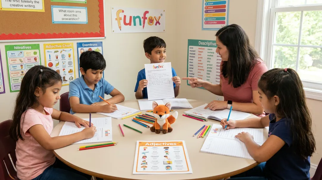 FunFox Writers Club small group creative writing session with young students