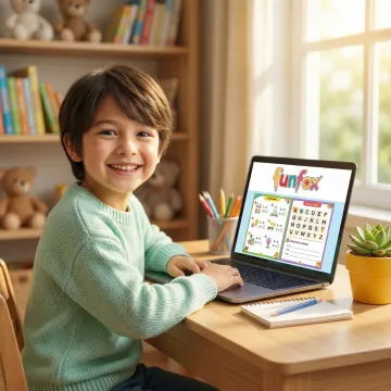 Child participating in a small-group online tutoring session with an engaged teacher on screen