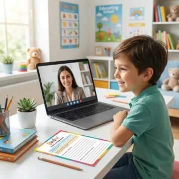 Qualified tutor providing online English feedback to a Year 5 student