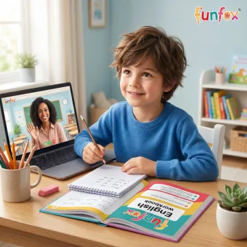 Year 4 student in an online English tutoring lesson