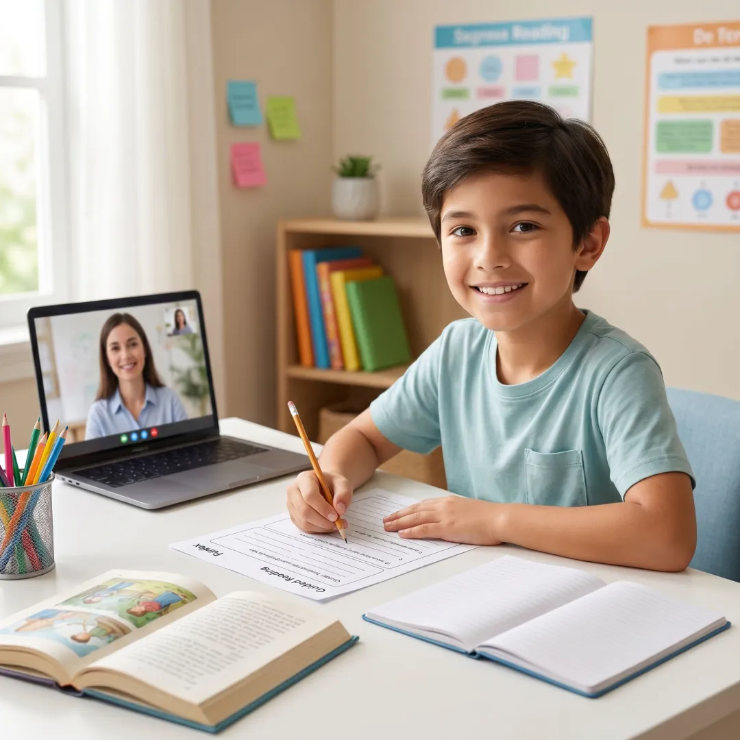 Student improving reading comprehension in an online class