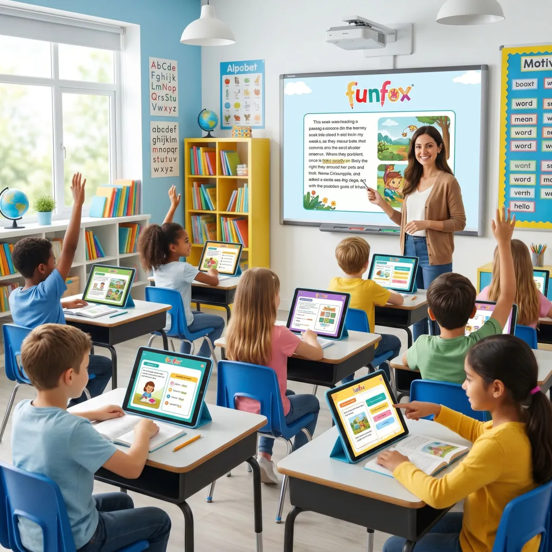 Online literacy lesson for children