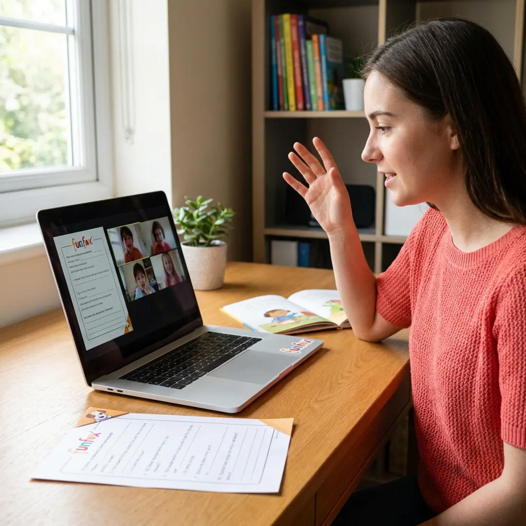 Online reading lesson for children