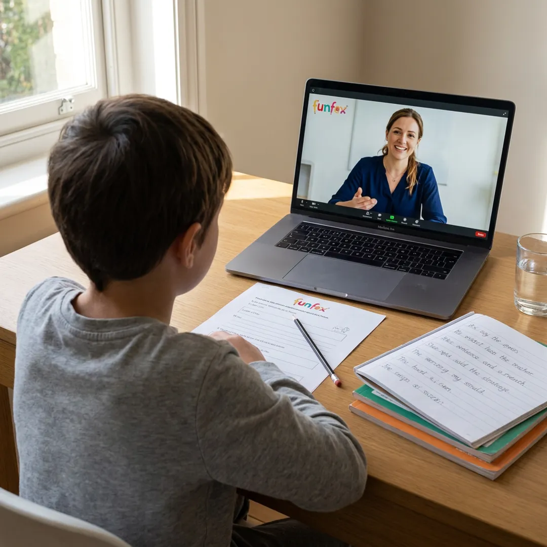 Online writing workshop with worksheets and teacher feedback