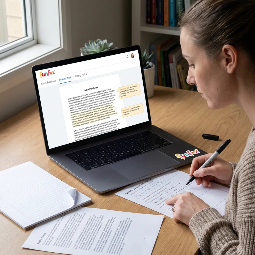 Teacher guiding a student through NAPLAN practice online