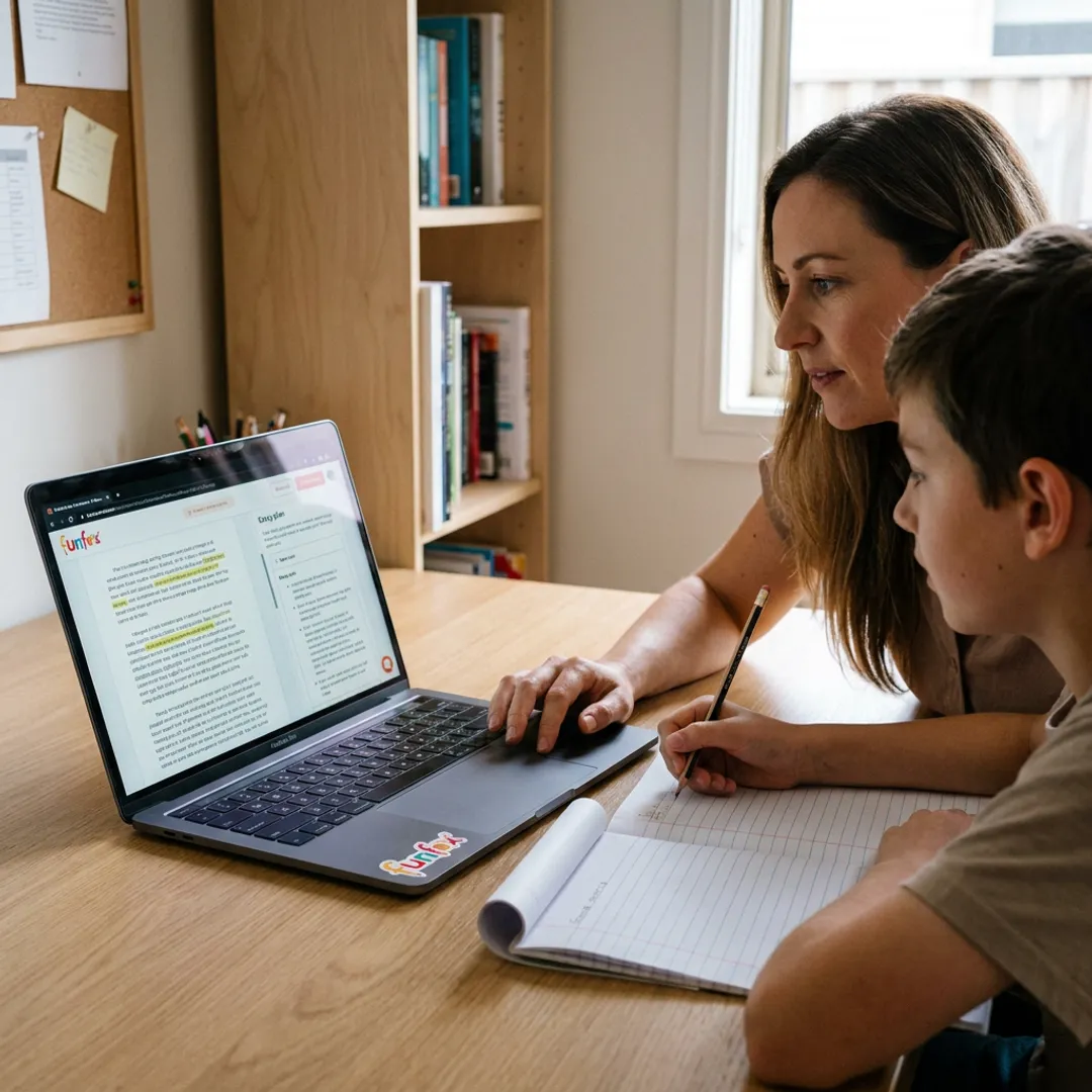 Online tutor helping with grammar and literature