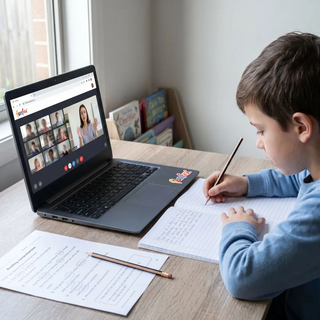 Online NAPLAN tutoring session with practice worksheets