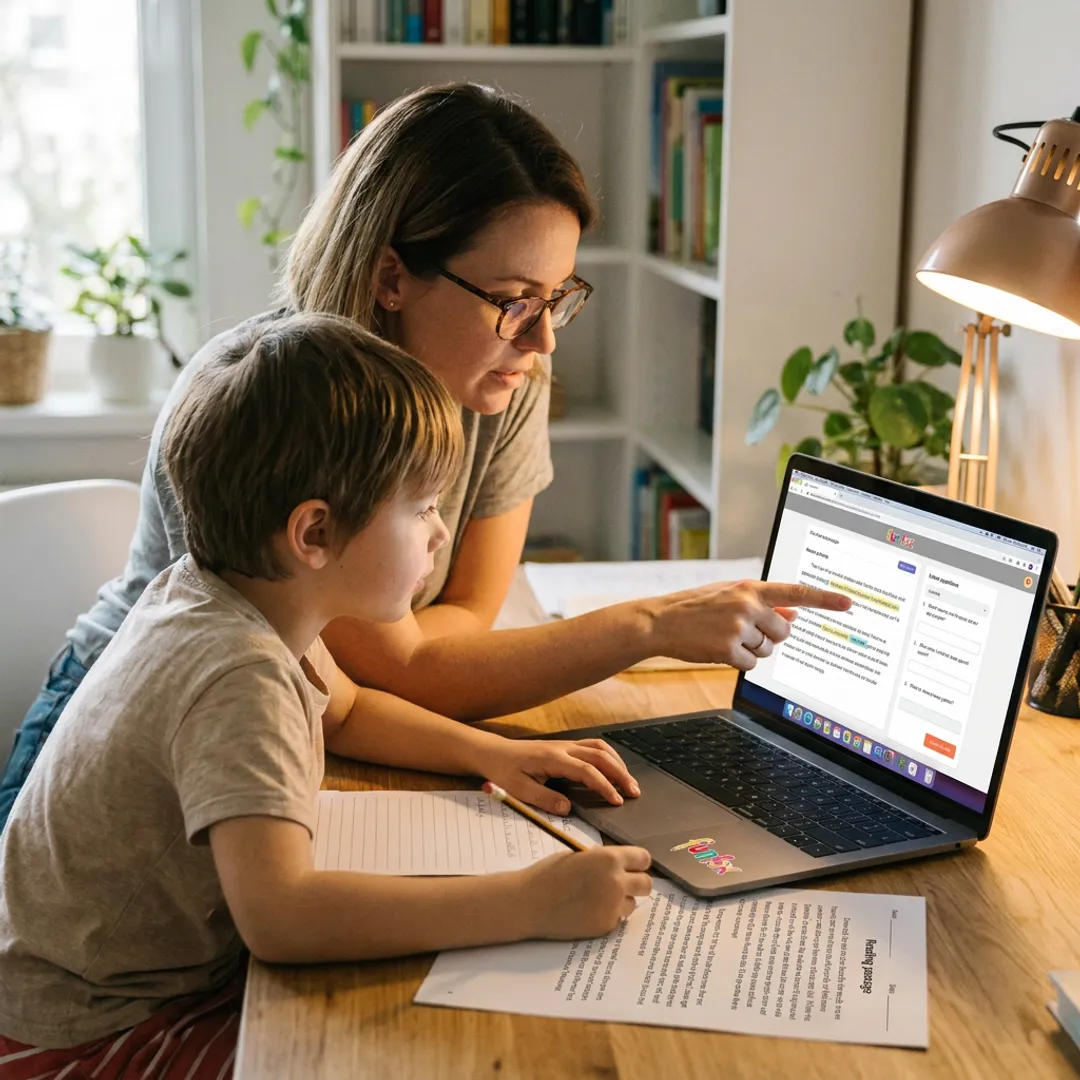 Online tutor reviewing NAPLAN practice work