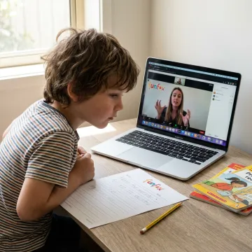 Student attending online selective school tutoring